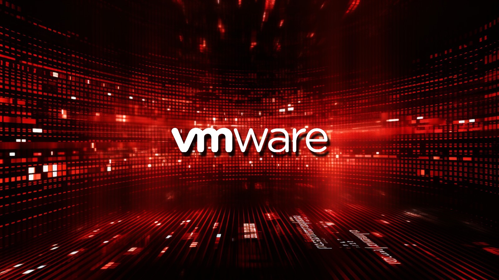 VMware-Logo auf rotem Hintergrund. Bildquelle: BleepingComputer / VMware.